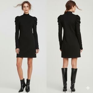 NWT Rebecca Minkoff Darcy Turtleneck Dress Knit Sexy Mini LBD Black Long Sleeves